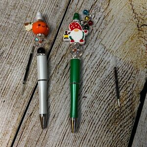 NWOT Set of 2 Holiday Beadable Pens Christmas and Halloween